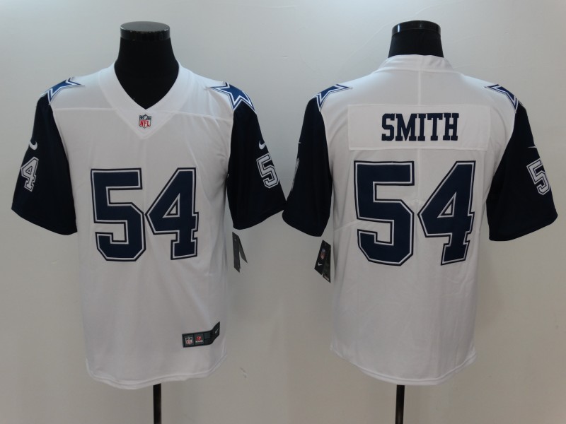 Men Dallas cowboys #54 Smith White Thanksgiving Nike Vapor Untouchable Limited NFL Jerseys->women nfl jersey->Women Jersey